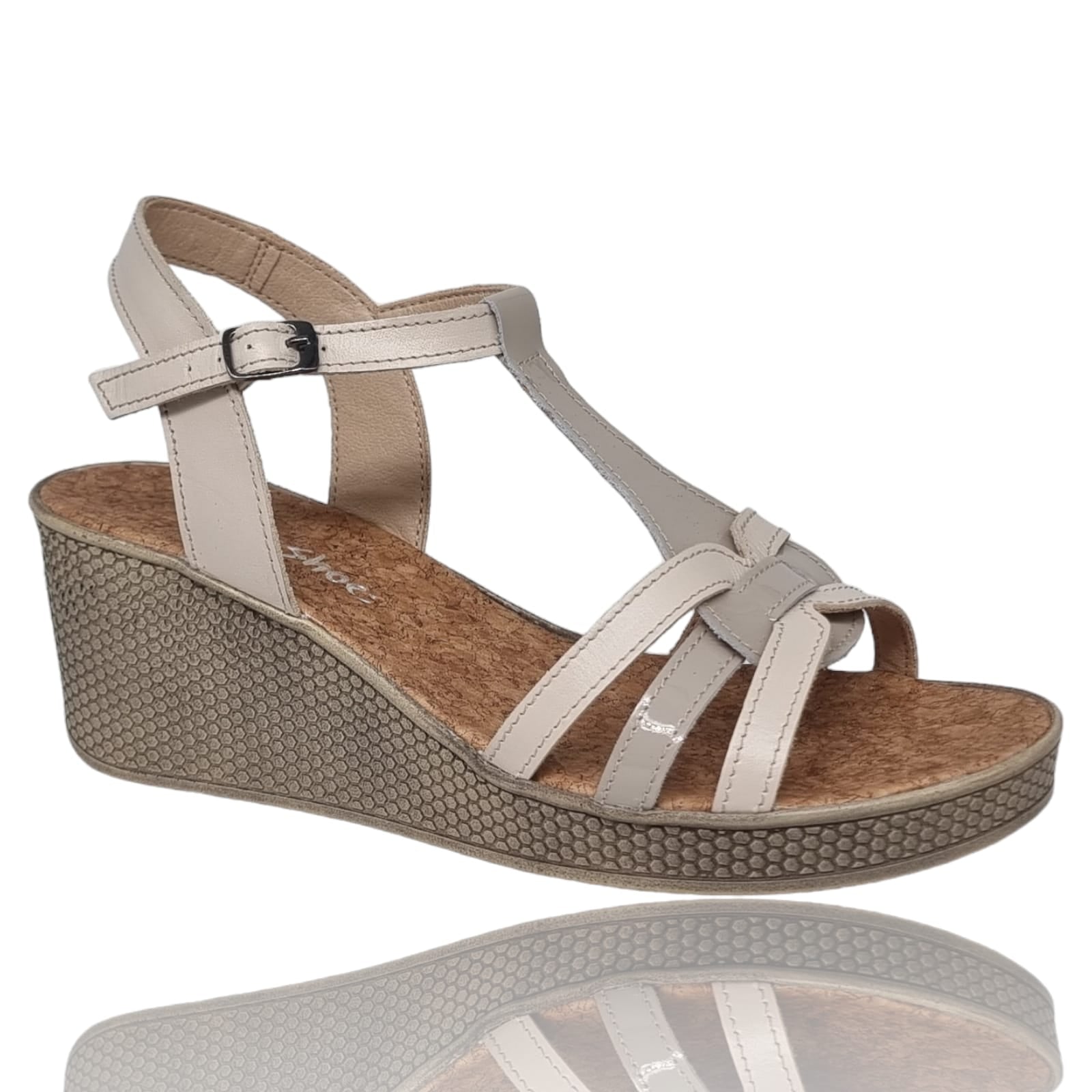 Sandale Damă Casual Confort Din Piele Naturală Crem 13728