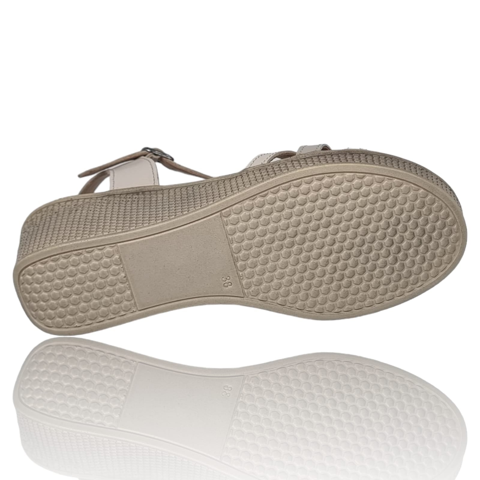 Sandale Damă Casual Confort Din Piele Naturală Crem 13728