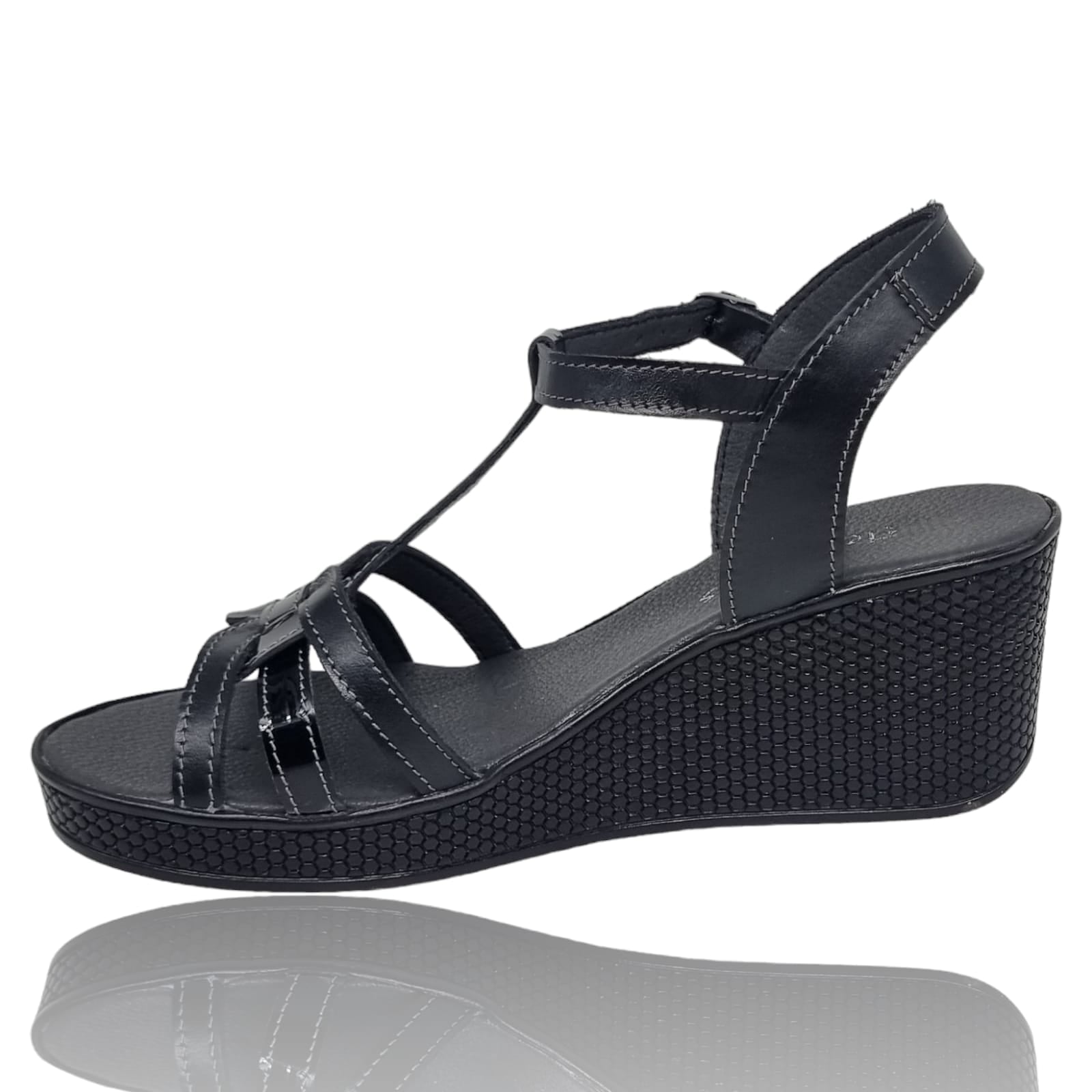 Sandale Damă Casual Confort Din Piele Naturală Neagra 13727