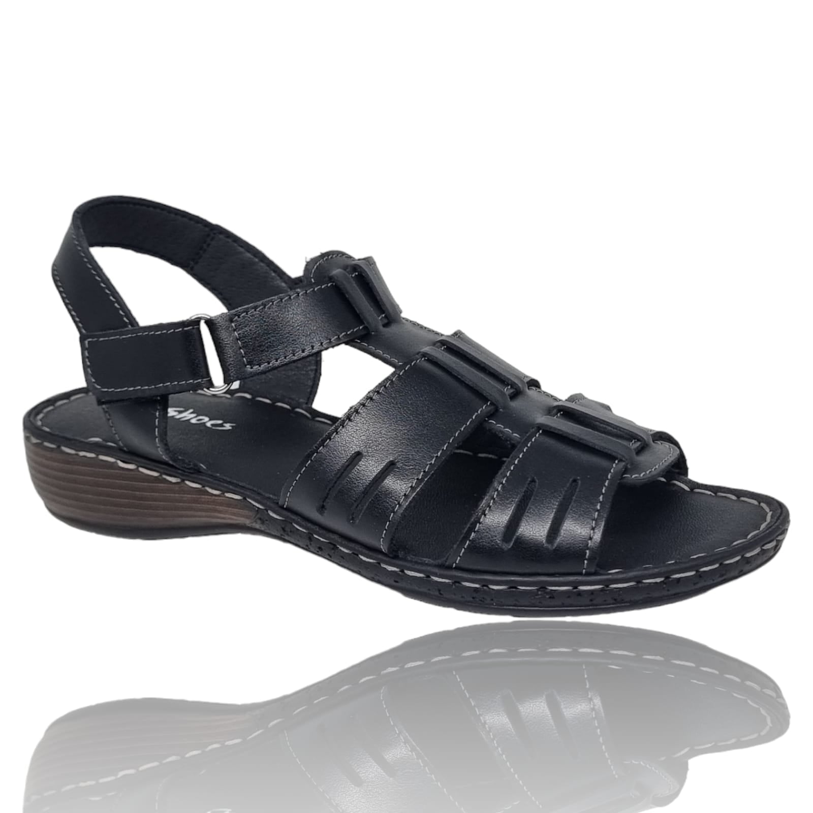 Sandale Damă Casual Confort Din Piele Naturală Neagra 13726