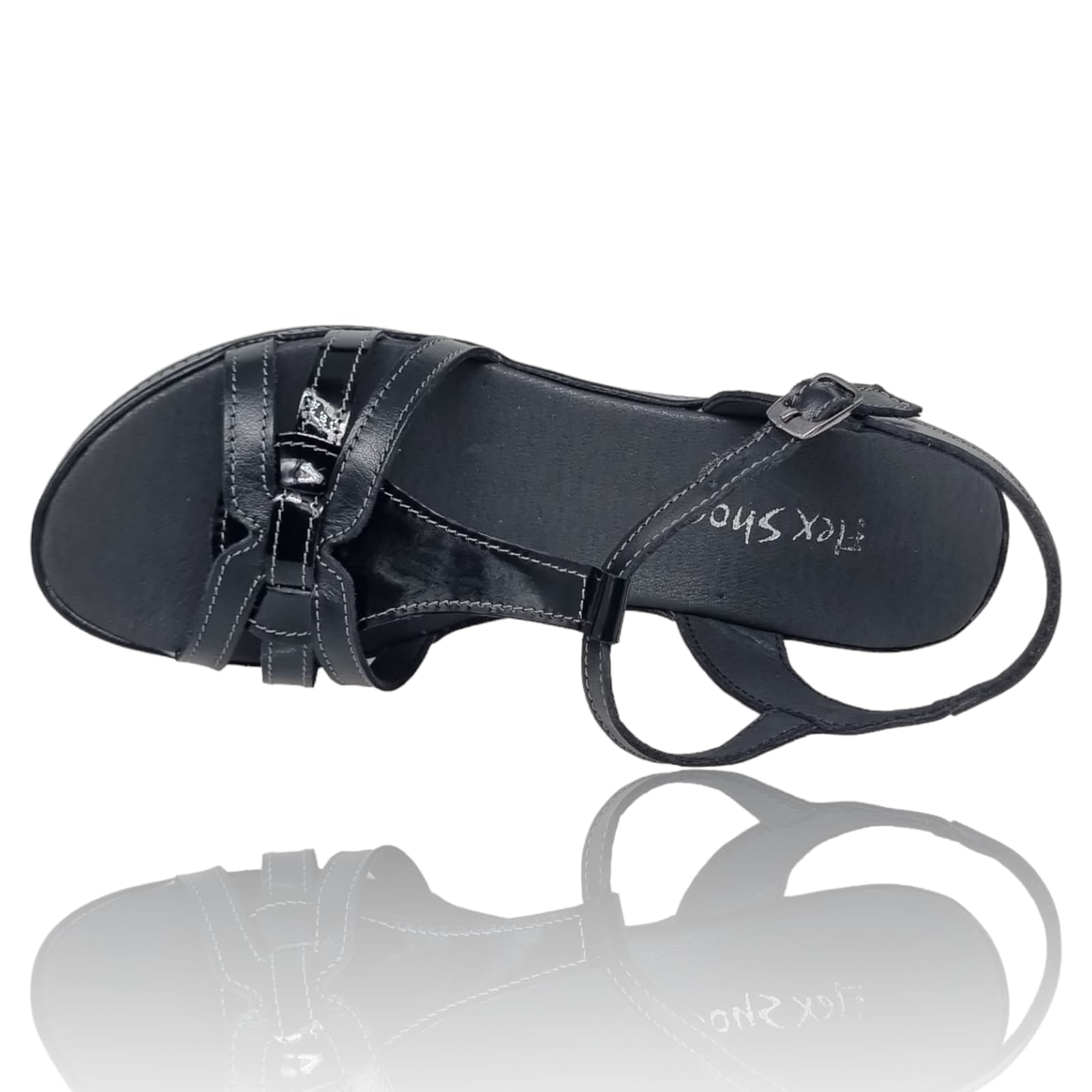 Sandale Damă Casual Confort Din Piele Naturală Neagra 13727