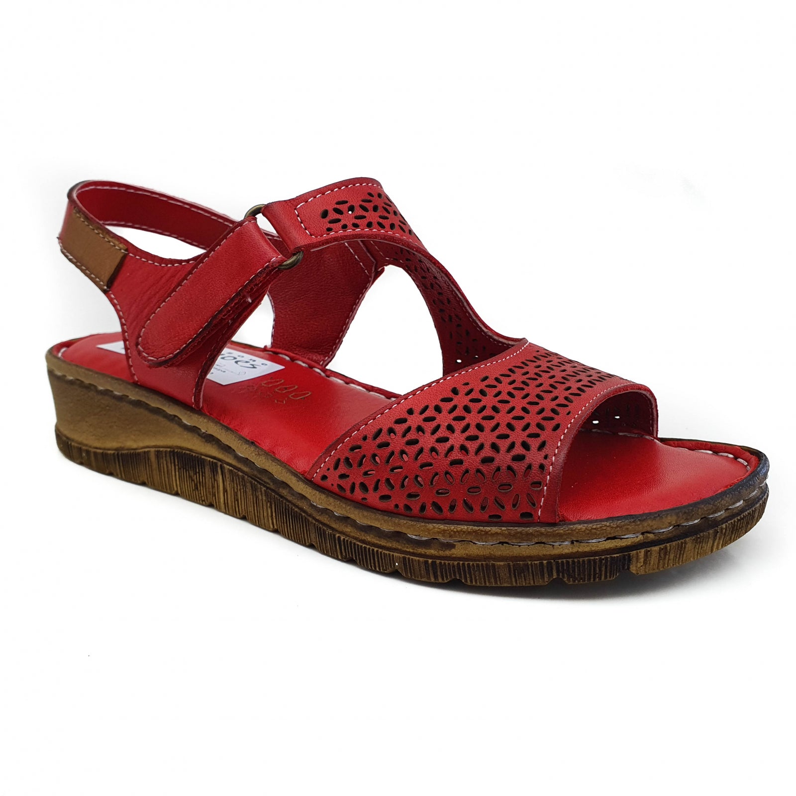 Sandale Damă Casual Confort Din Piele Naturală Roșie 13541