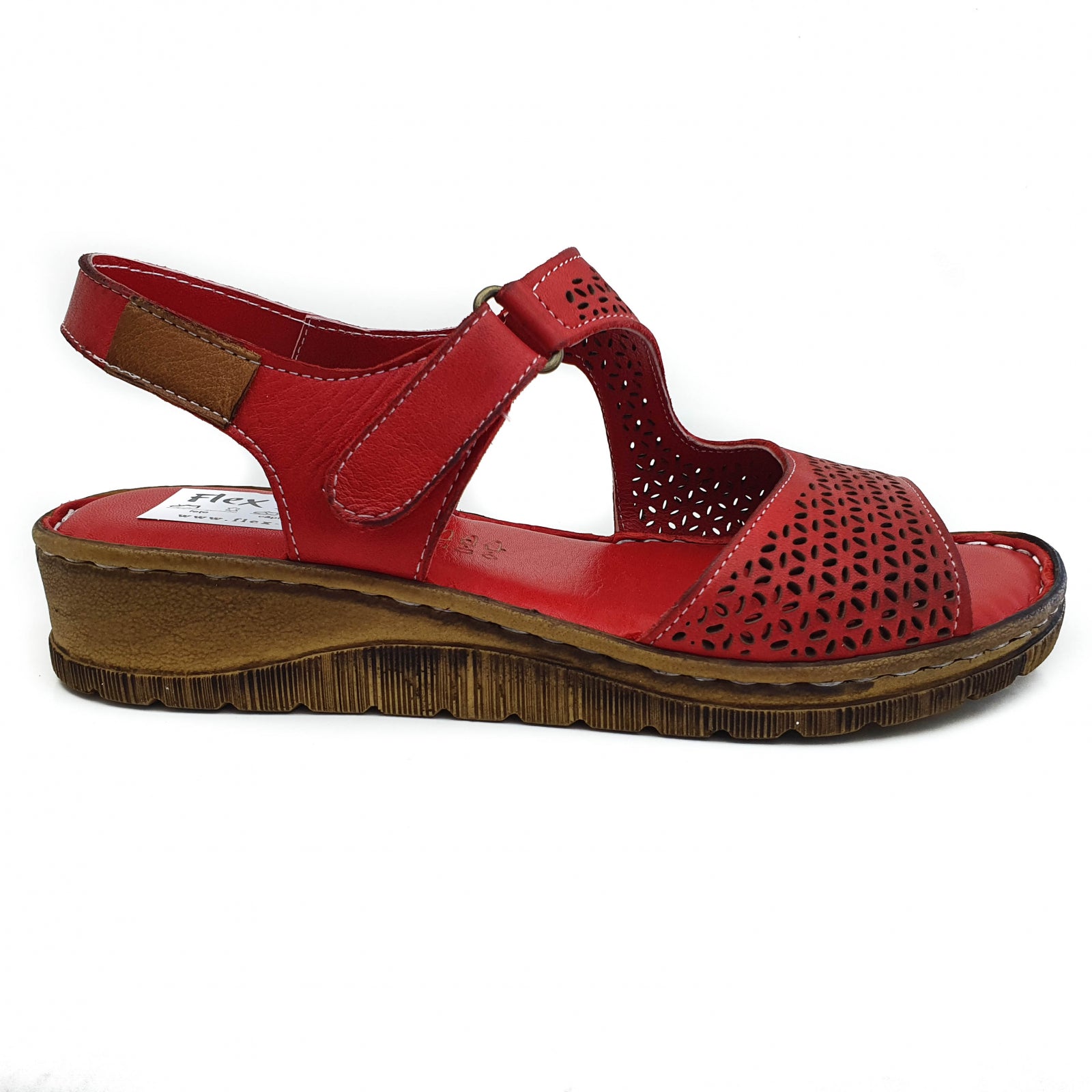 Sandale Damă Casual Confort Din Piele Naturală Roșie 13541