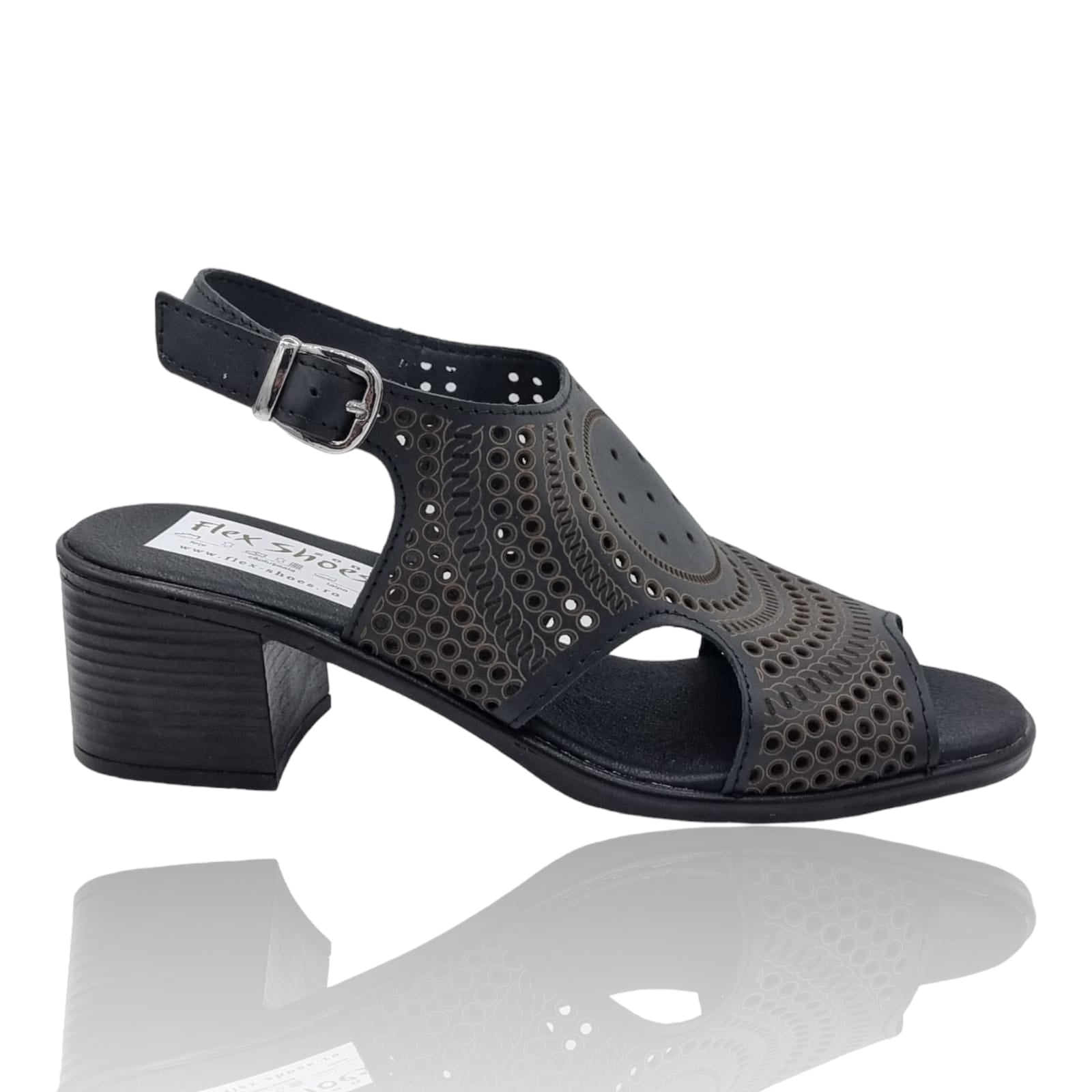 Sandale Damă Din Piele Naturală Neagra 13607