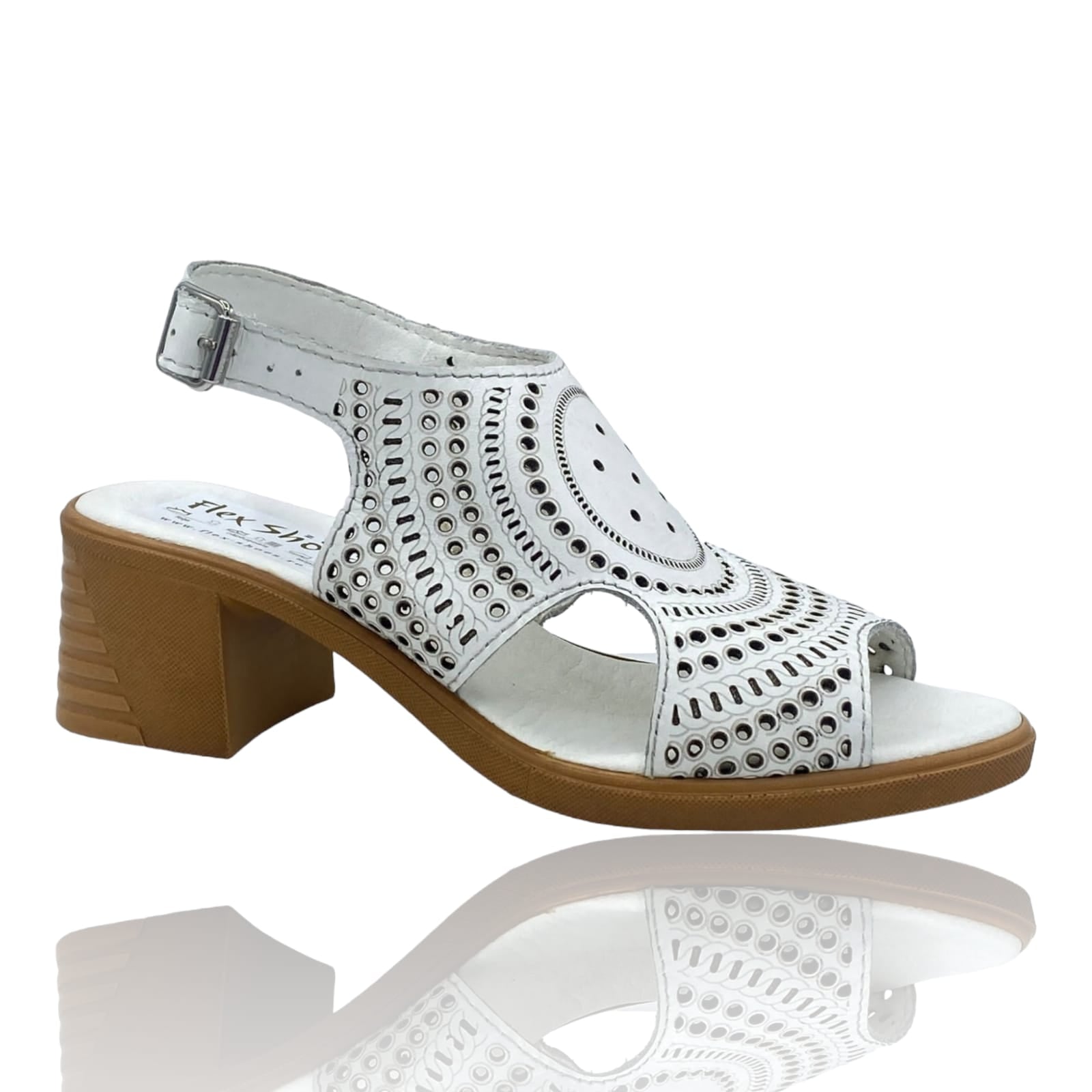Sandale Damă Din Piele Naturală Alba 13610