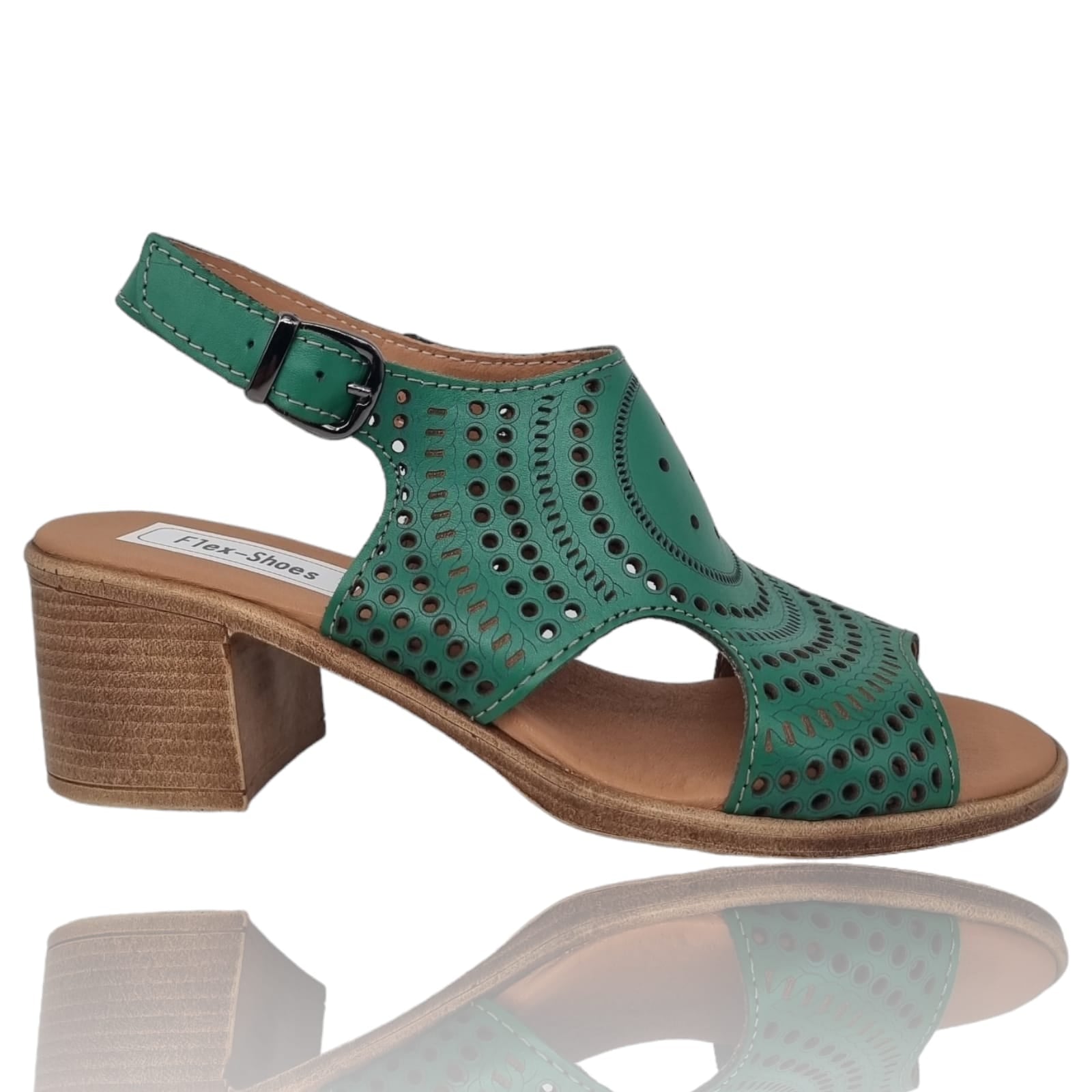 Sandale Damă Din Piele Naturală Verde 13613