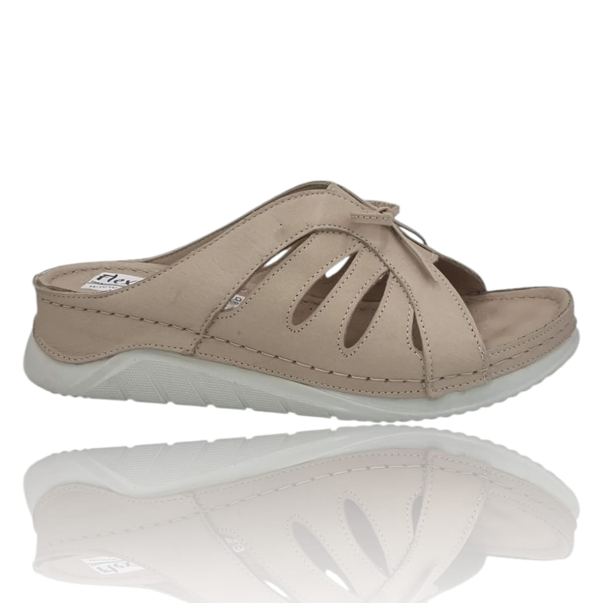 Sandale Damă Casual Confort Din Piele Naturală Crem 13746