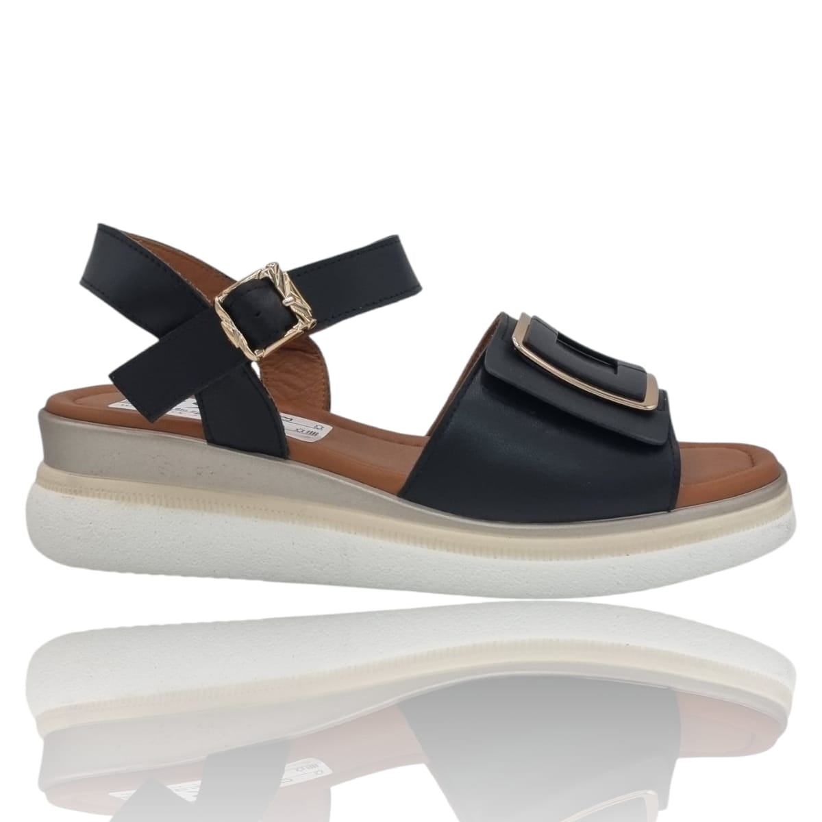 Sandale Damă Casual Confort Din Piele Naturală Neagra 13750