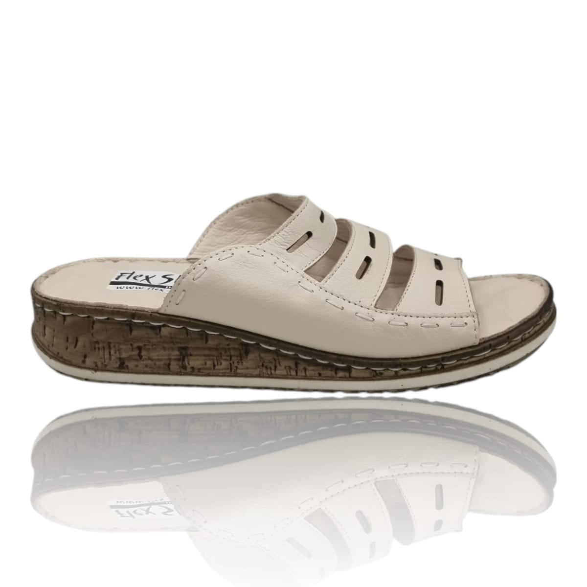 Sandale Damă Casual Confort Din Piele Naturală Crem 13755