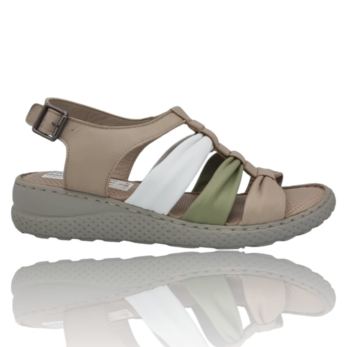 Sandale Damă Casual Confort Din Piele Naturală Crem Color 13747