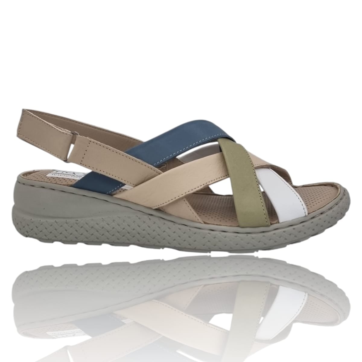 Sandale Damă Casual Confort Din Piele Naturală Crem Color 13748