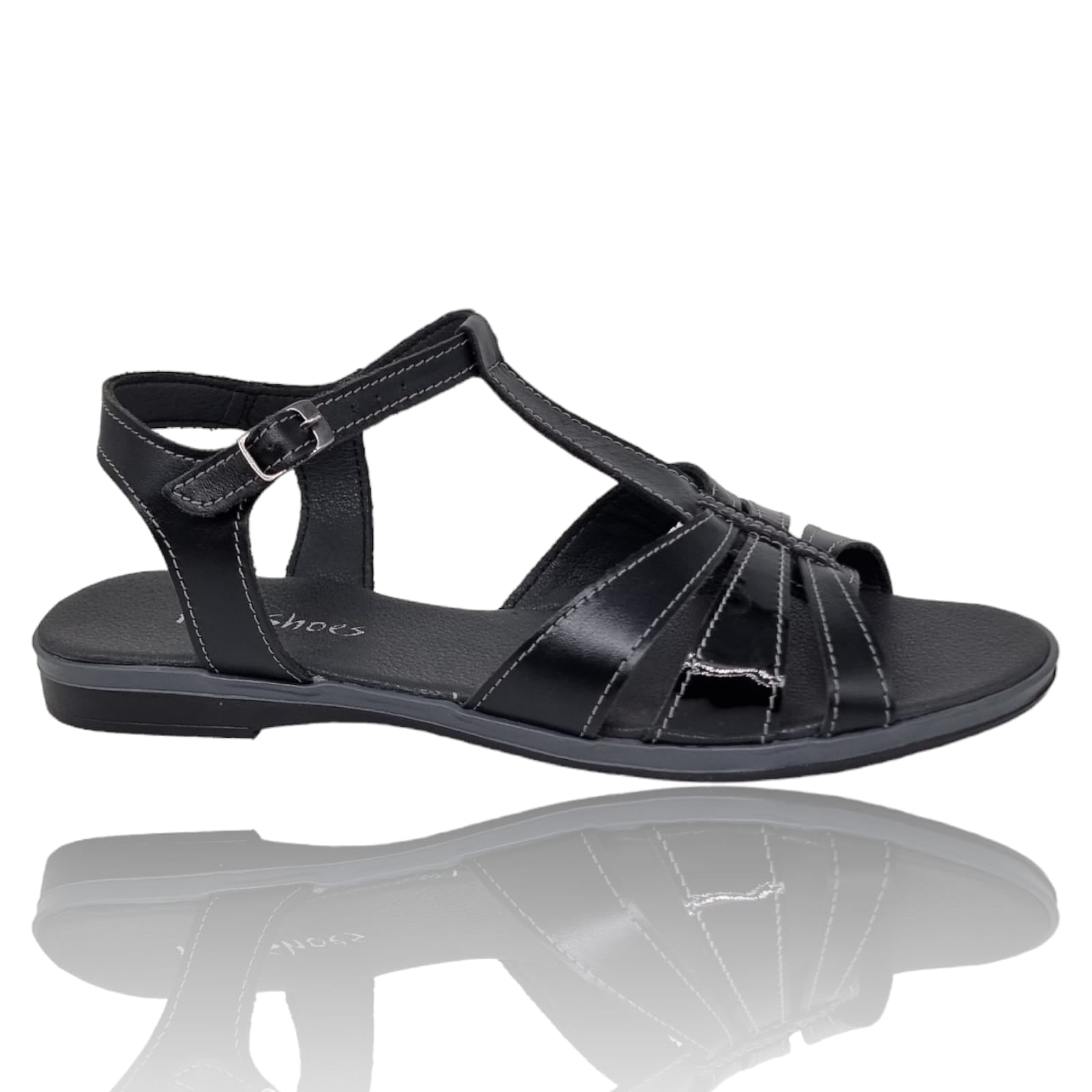 Sandale Damă Casual Confort Din Piele Naturală Neagră 13501