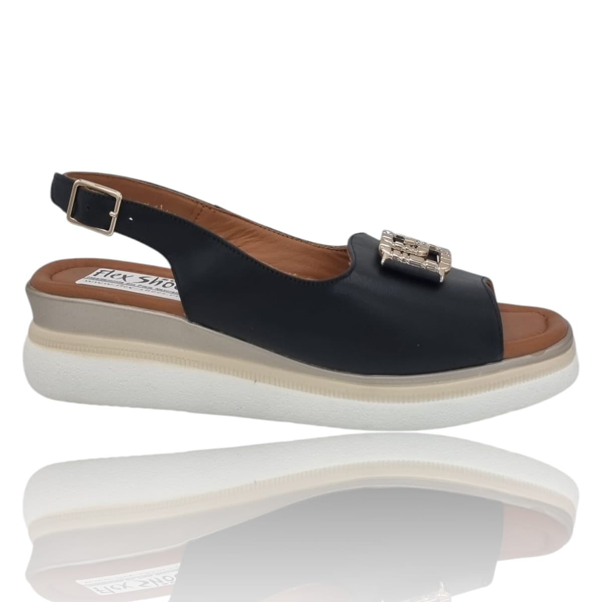 Sandale Damă Casual Confort Din Piele Naturală Neagră Neagra 13739