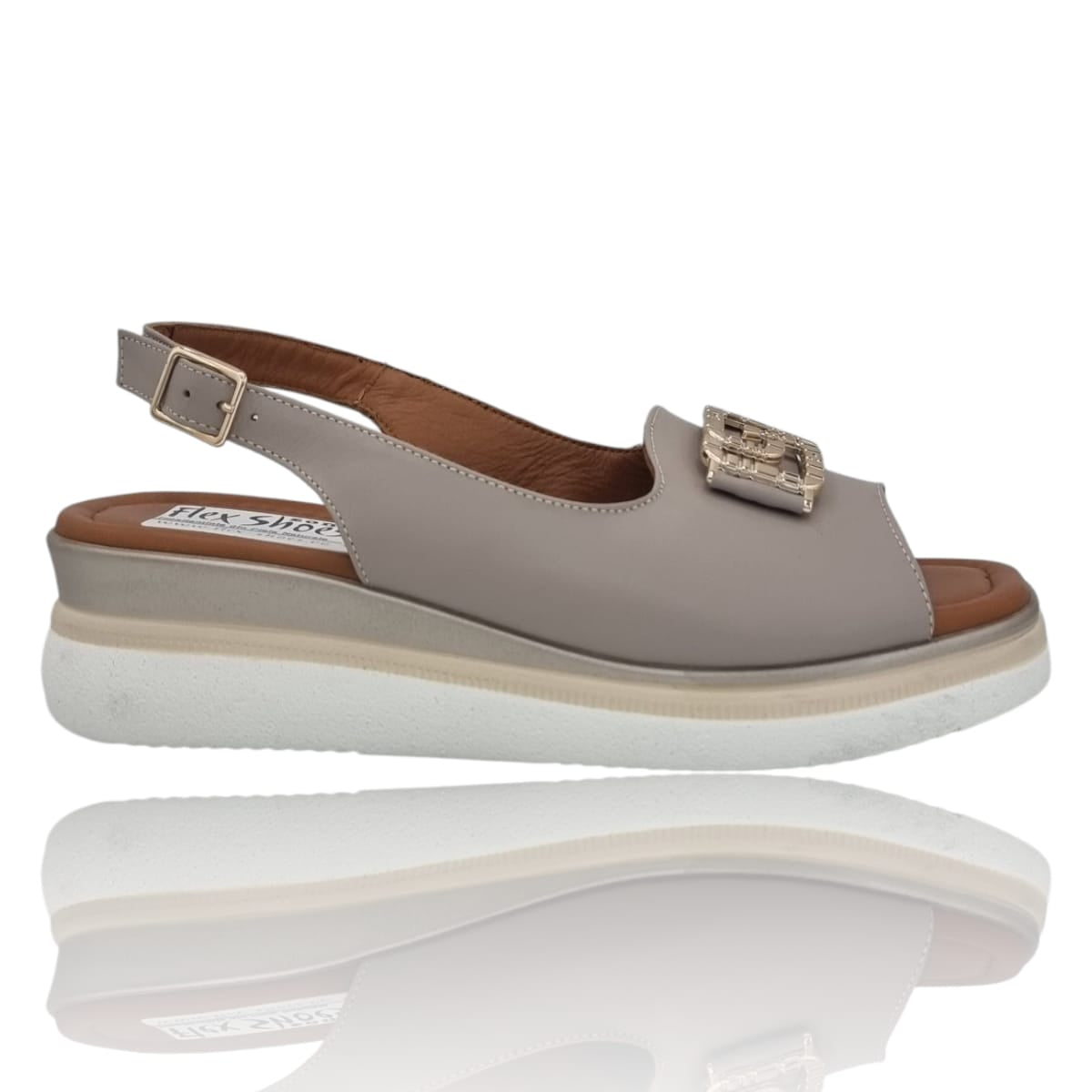 Sandale Damă Casual Confort Din Piele Naturală Vizon 13741