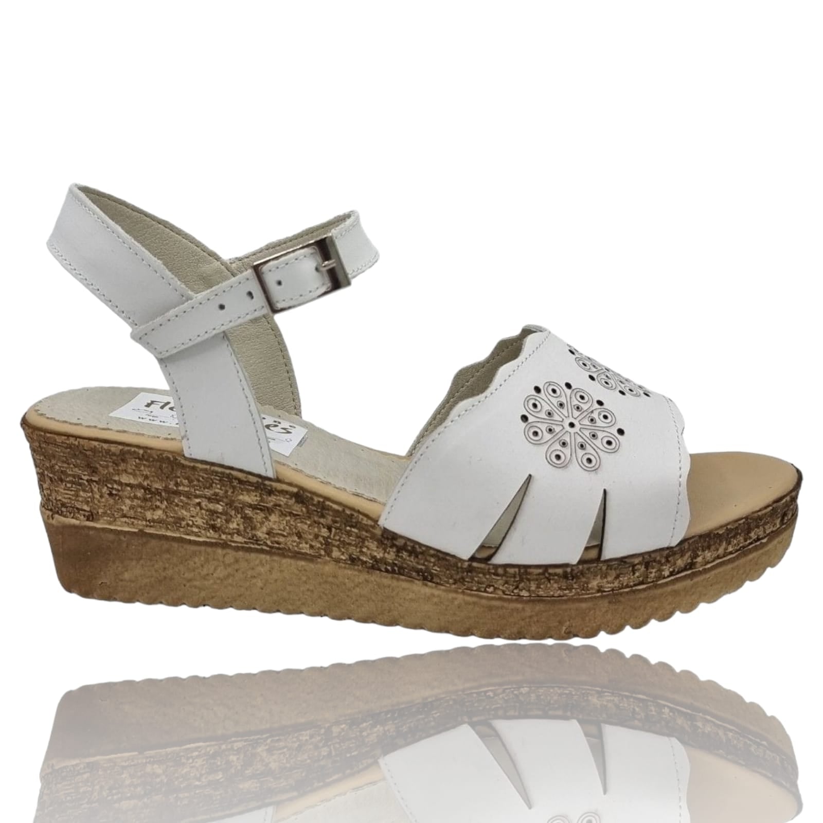 Sandale Damă Din Piele Naturală Alba 13632
