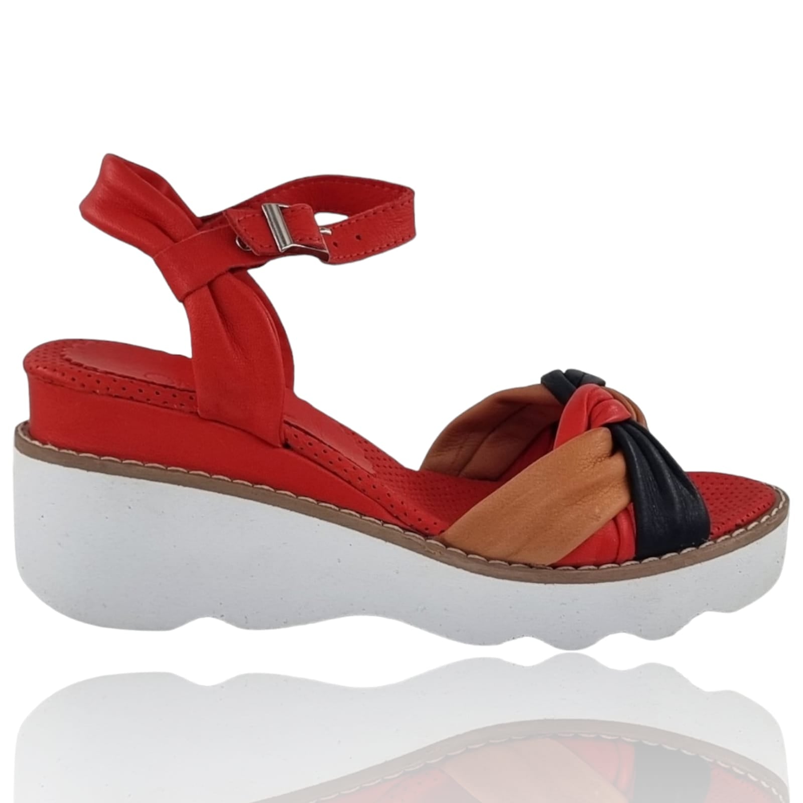 Sandale Damă Din Piele Naturală Rosu 13639