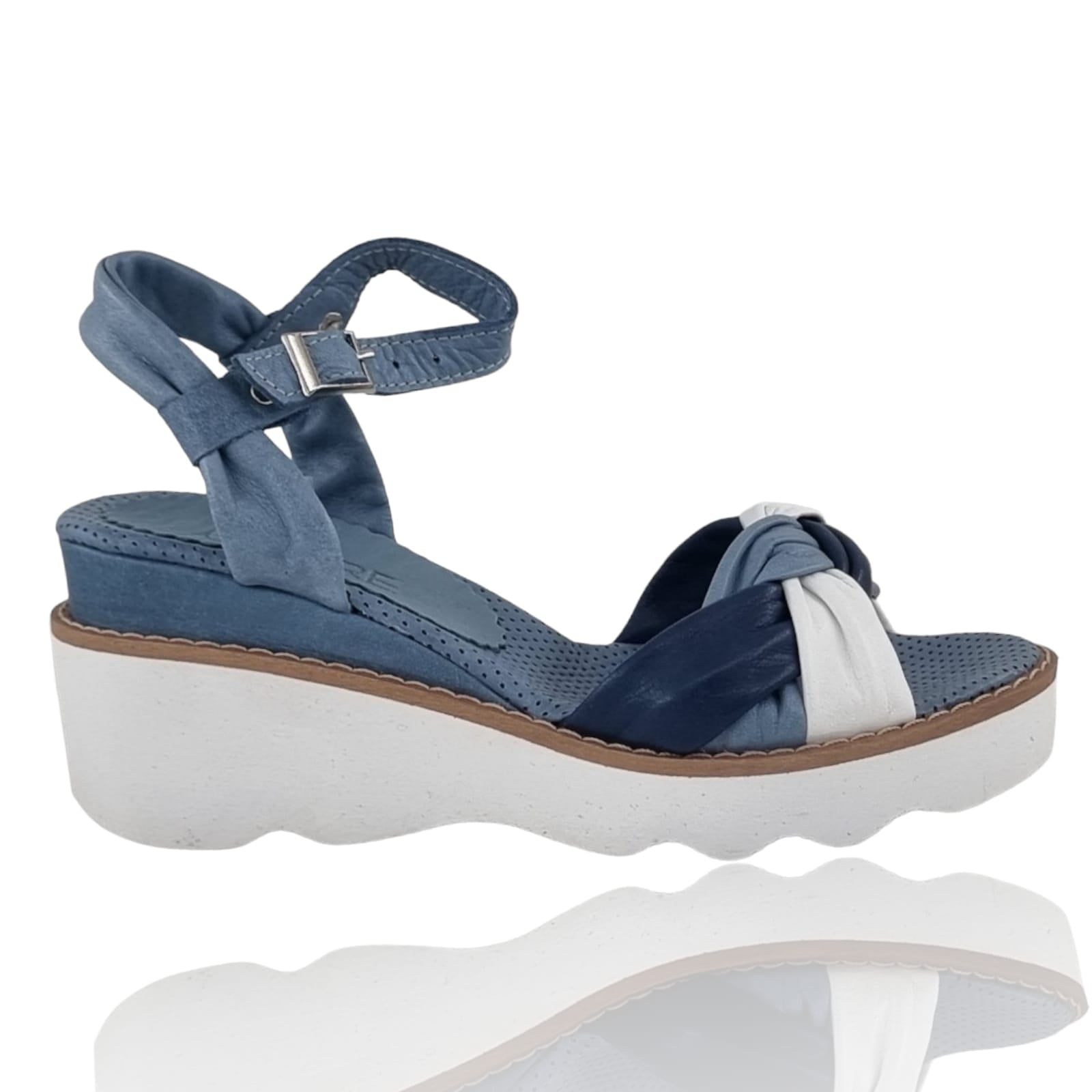 Sandale Damă Din Piele Naturală Albastra 13640