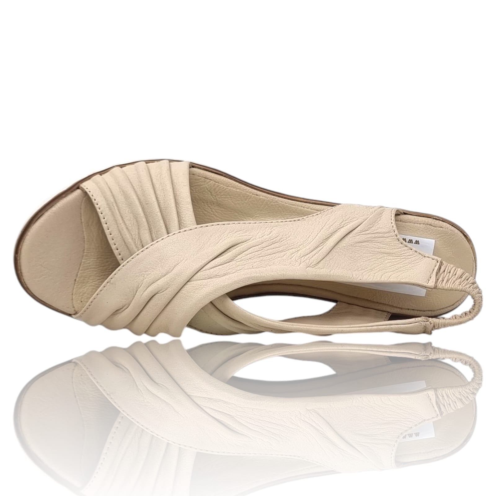 Sandale Damă Din Piele Naturală Crem 13641