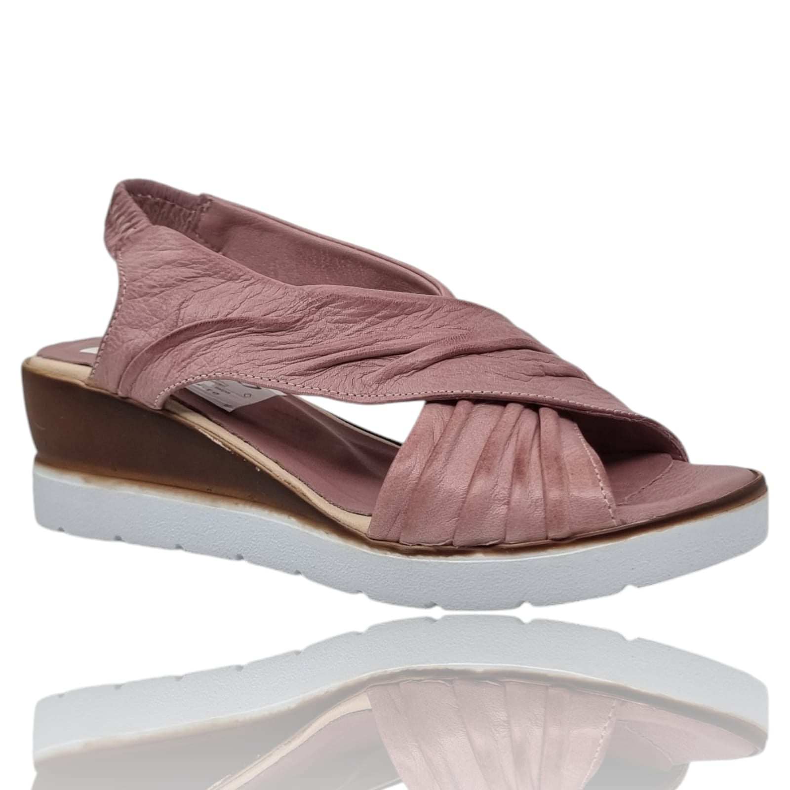 Sandale Damă Din Piele Naturală Lila Alb 13642