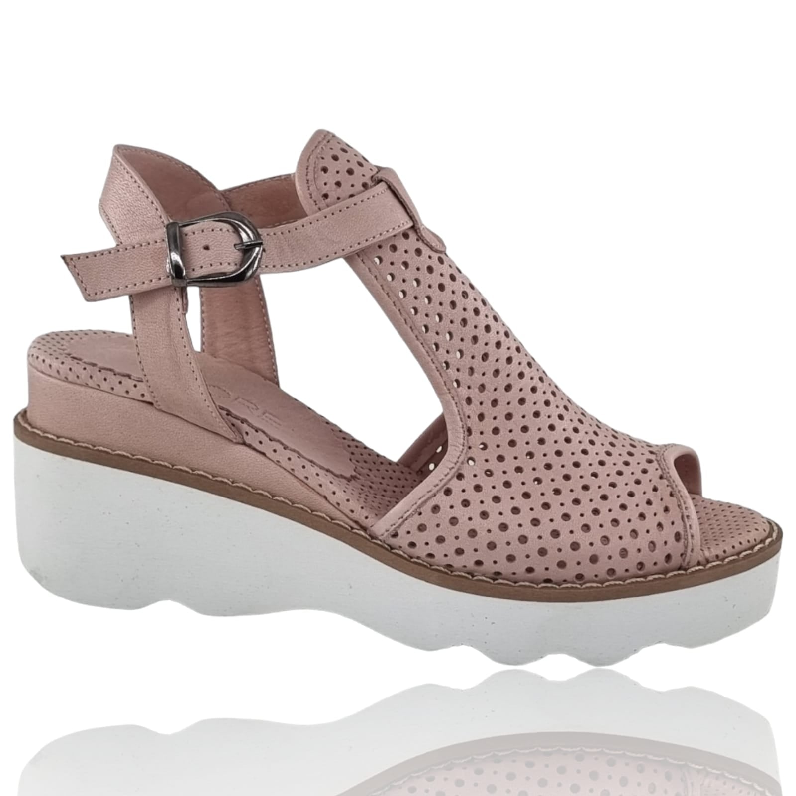 Sandale Damă Din Piele Naturală Pudra 13647