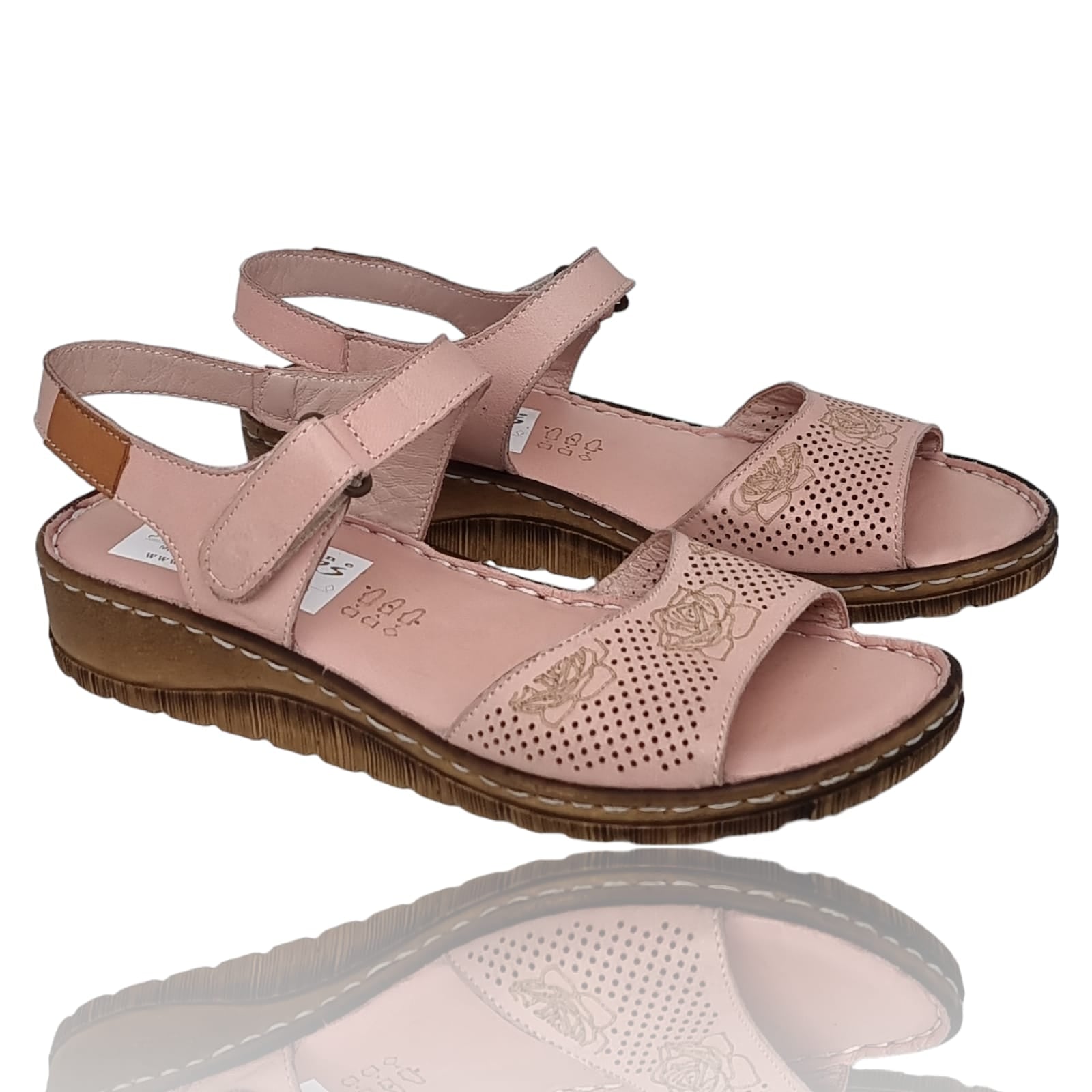 Sandale Damă Din Piele Naturală Pudra 13655