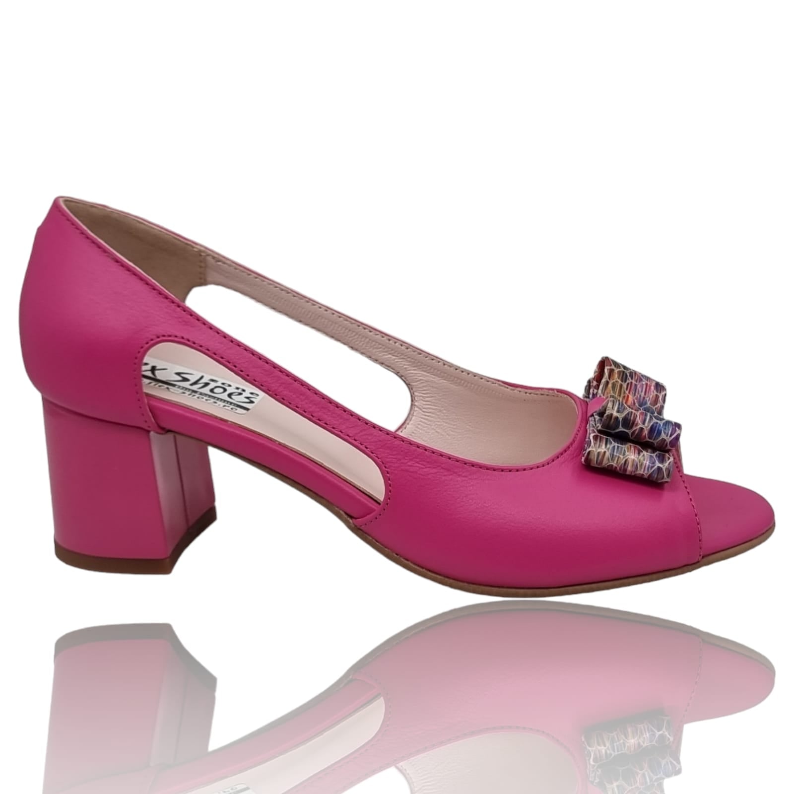 Pantofi Damă Eleganți Din Piele Naturală Fuxia 20511