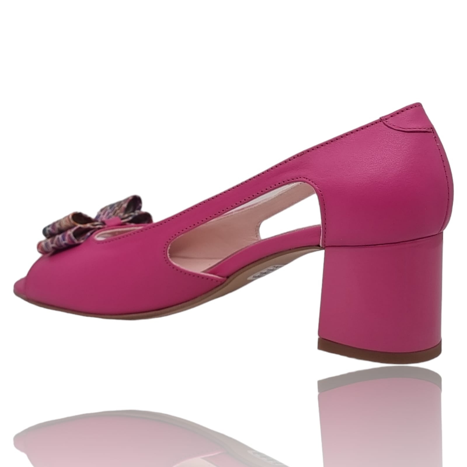 Pantofi Damă Eleganți Din Piele Naturală Fuxia 20511