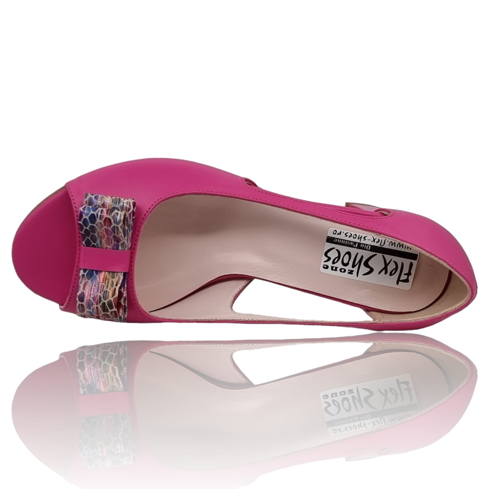 Pantofi Damă Eleganți Din Piele Naturală Fuxia 20511