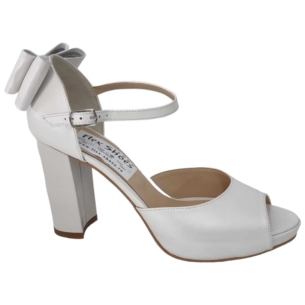 Sandale Damă Elegante Din Piele Naturală Alb 6540