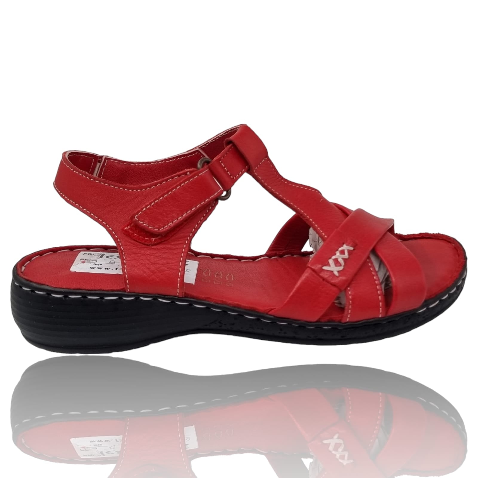 Sandale Damă Din Piele Naturală Roșie 13595
