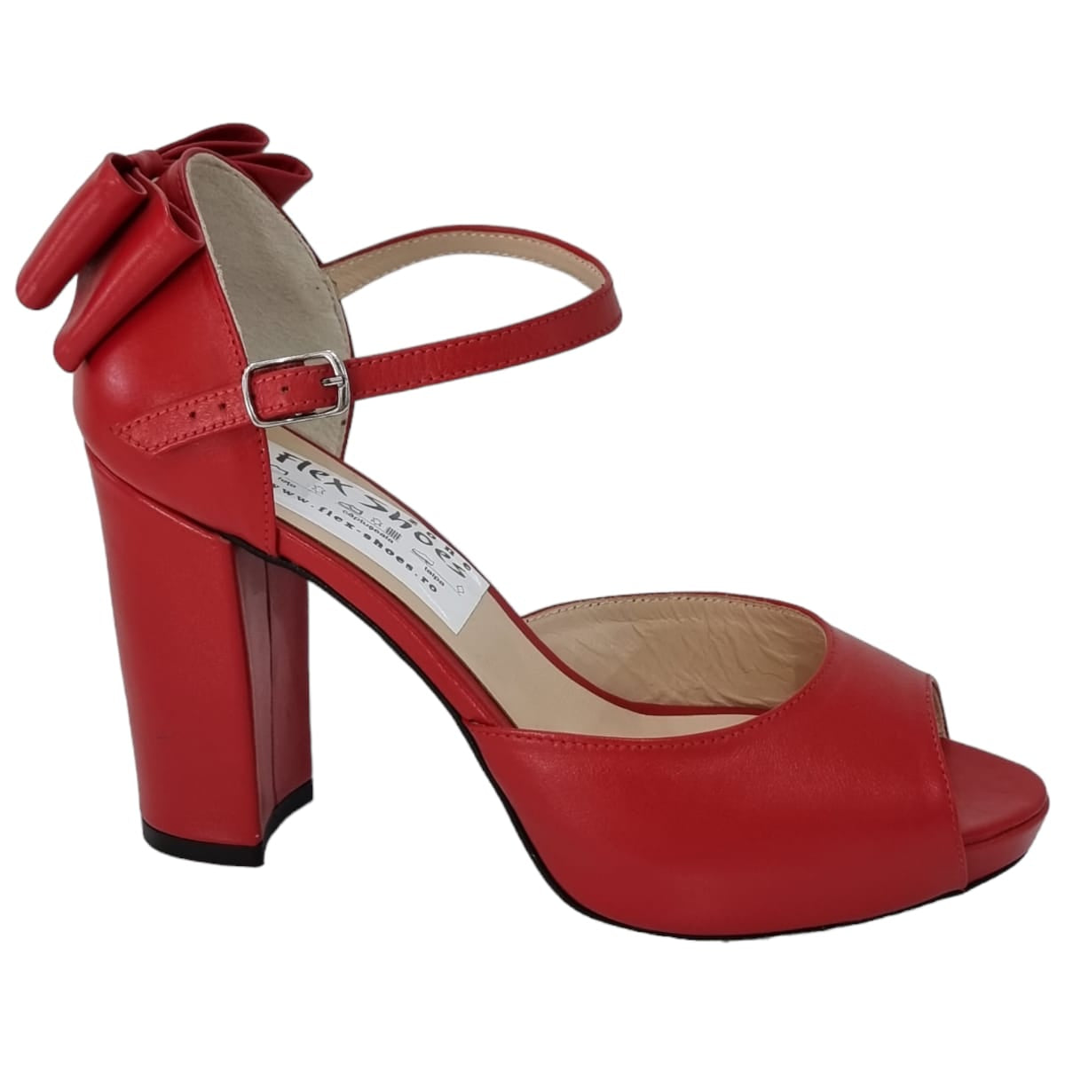 Sandale Damă Elegante Din Piele Naturală Roșu 6535