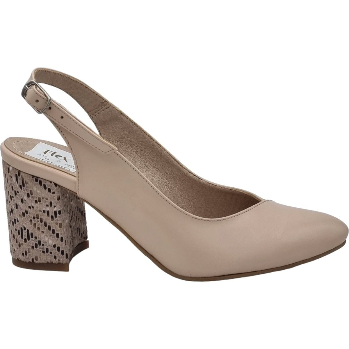 Pantofi Damă Eleganți Din Piele Naturală Nude Rep 20518