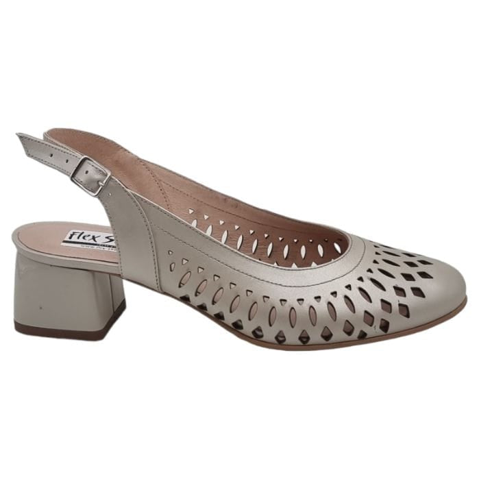 Pantofi Damă Eleganți Din Piele Naturală Crem 20526