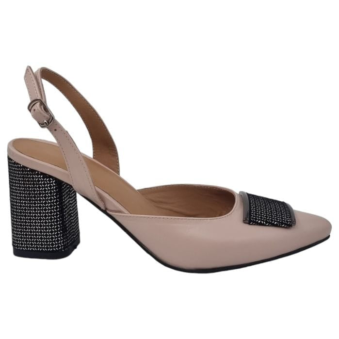 Pantofi Damă Eleganți Din Piele Naturală Nude 20533