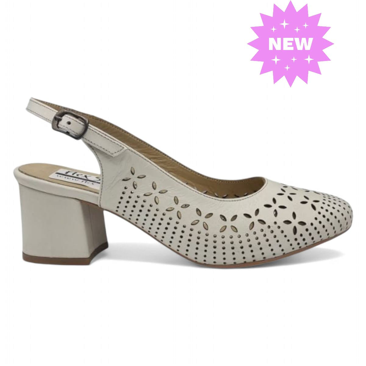 Pantofi Damă Eleganți Din Piele Naturală Crem 20536